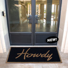 Infinity Custom Mats™ All-Weather Door Mat - STYLE: HOWDY   COLOR: BLACK - rugsthatfit.com