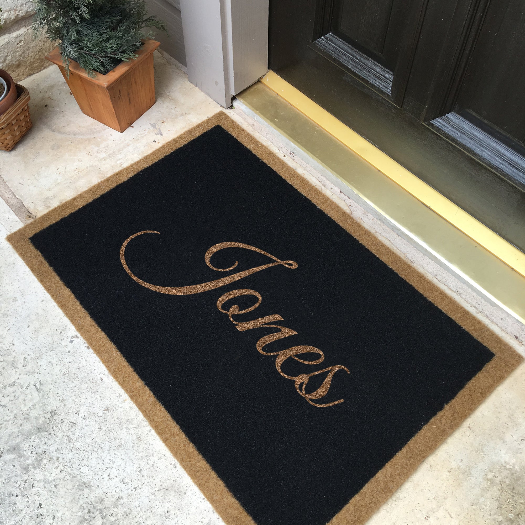 Infinity Custom Mats™ All-Weather Door Mat - STYLE: HELLO COLOR: TAN 