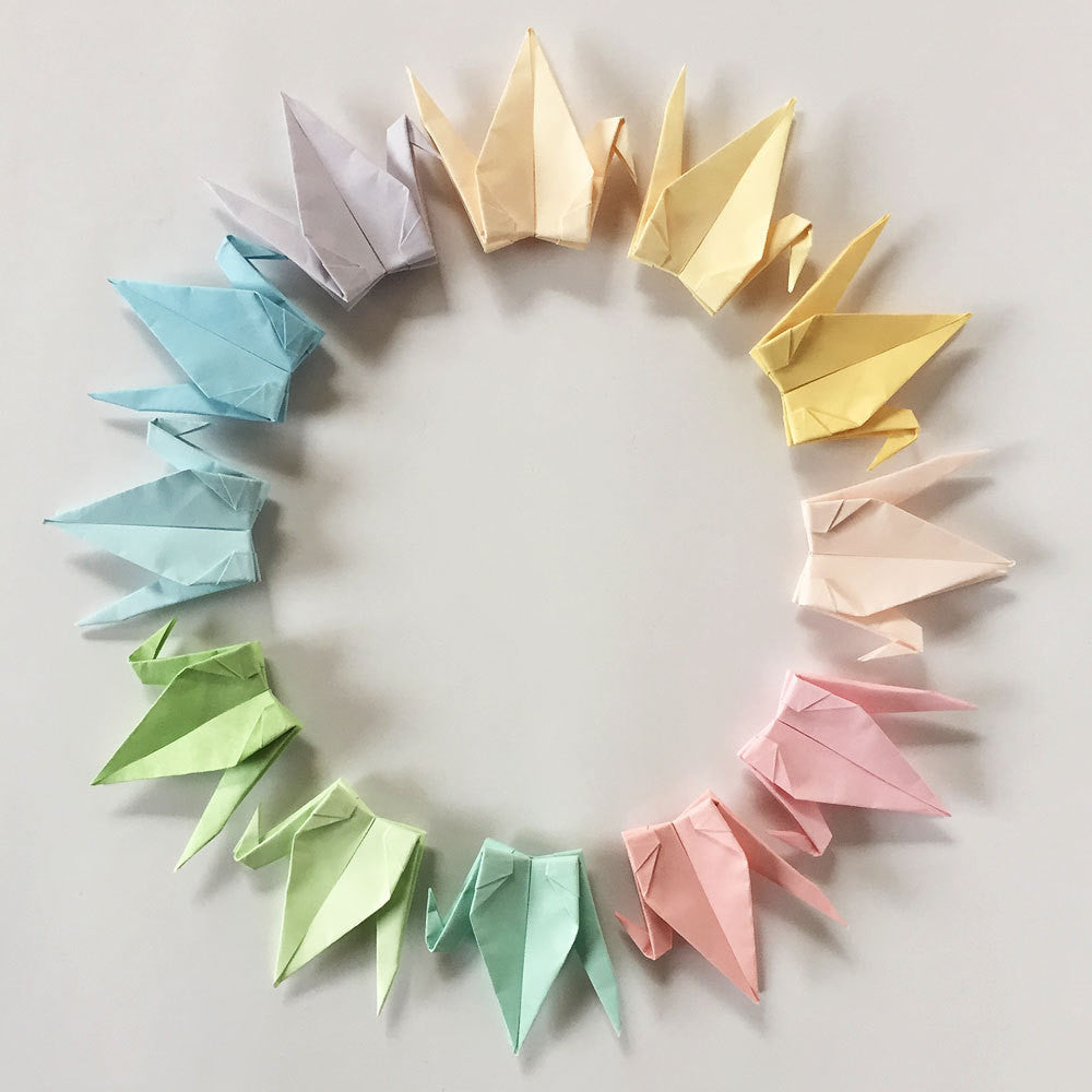 1000 3 Pastel Tones Origami Paper Cranes Senbazuru