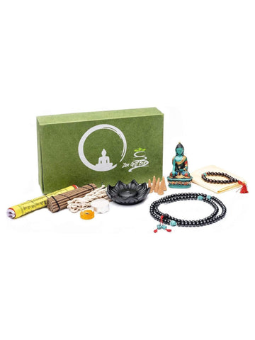 incense and meditation kit. incense, statues, and malas. 