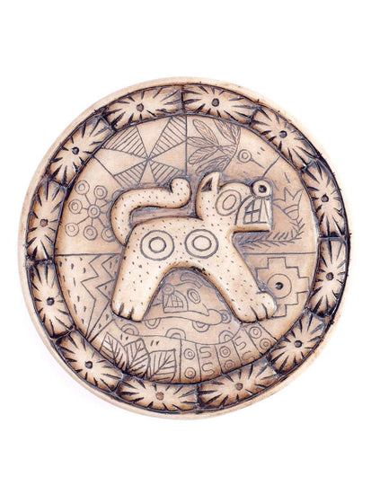 Andean Symbology Tile - Jaguar - Round - Shamans Market