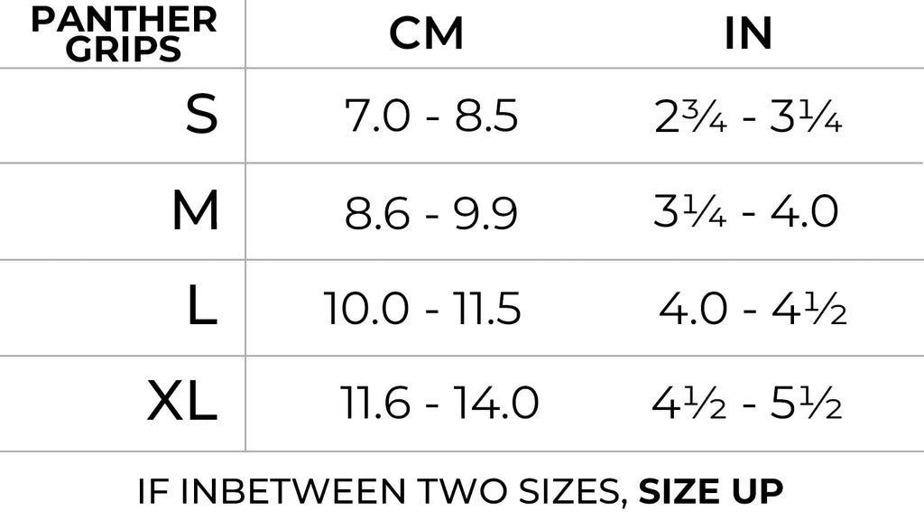 Size Guide - Panther Grips – Murgs