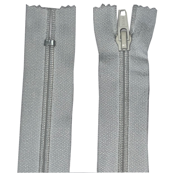 Nylon Closed End Zip white