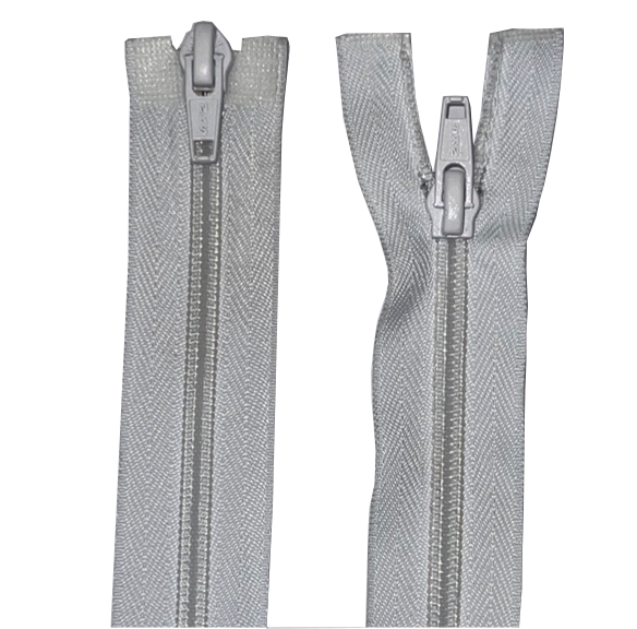Nylon/Plastic 2 way zip white