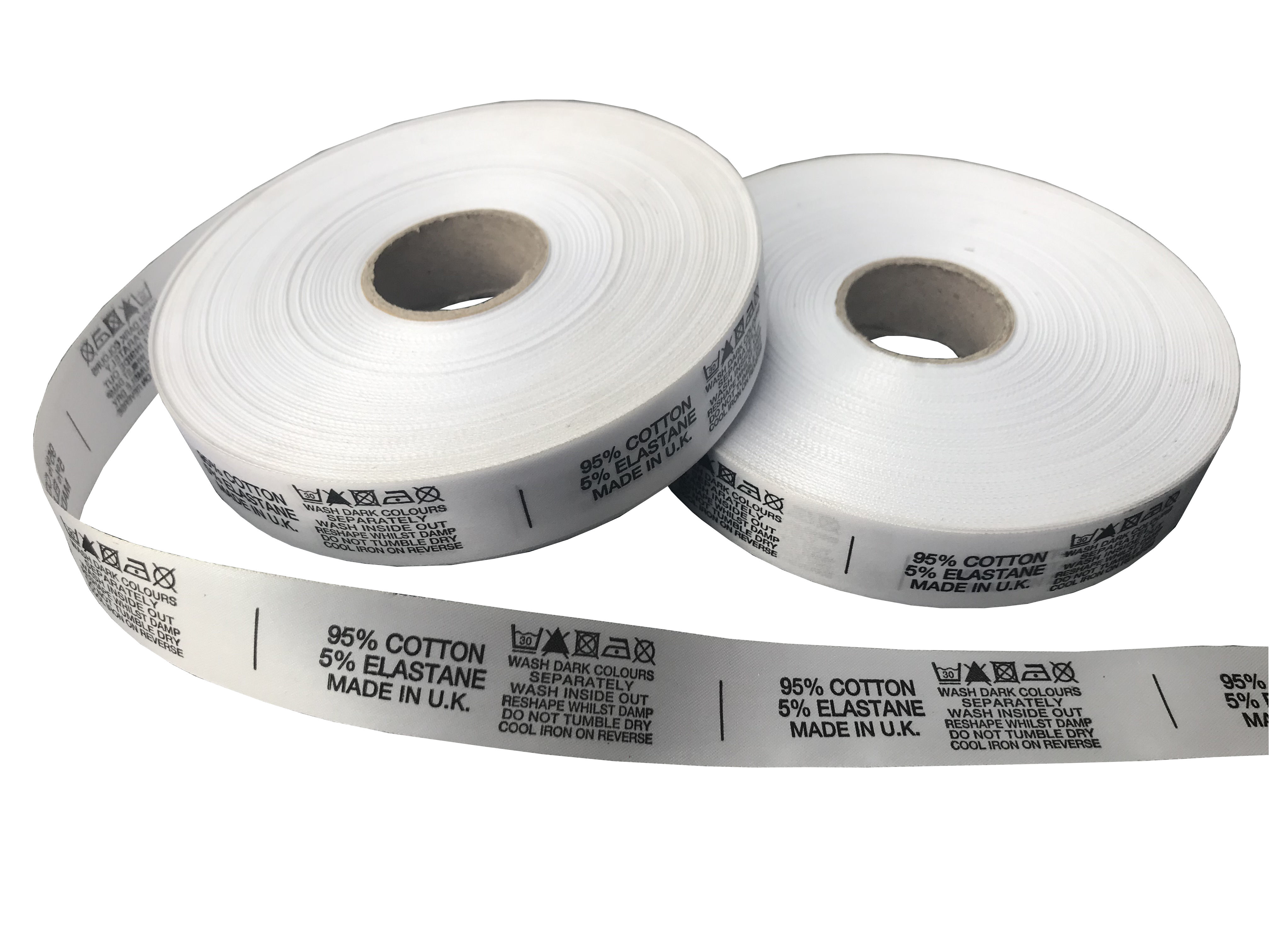 Printed Satin Content Care Labels - 30mm