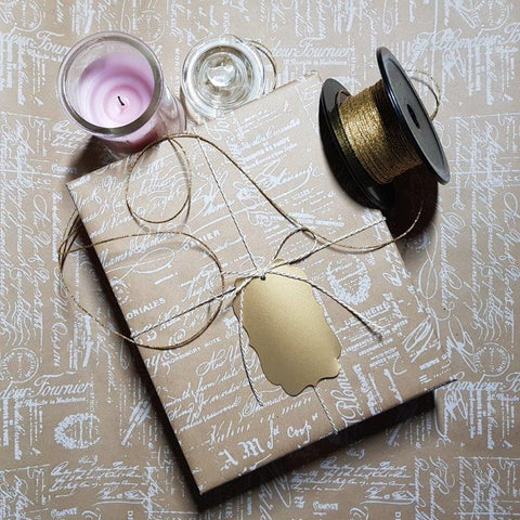 Gift Journal Mini Style Gift Box wrapped in VIntage Brown gift wrap