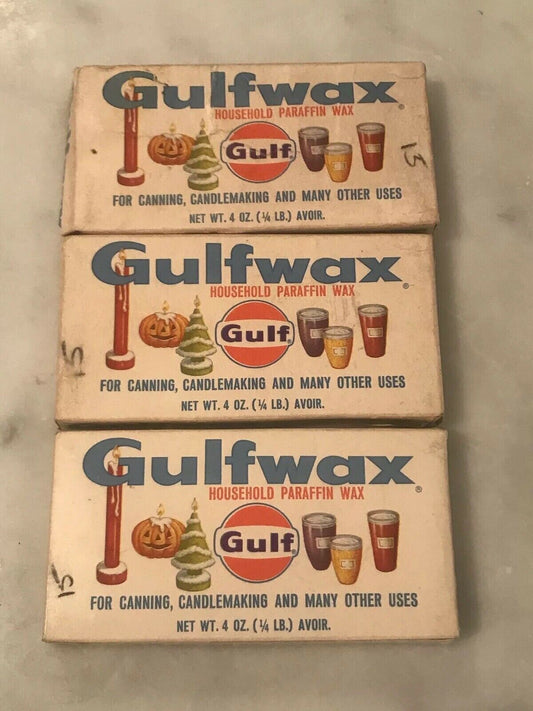 Vintage Gulfwax Paraffin Wax 1 Pound Vintage Box Gulf Oil