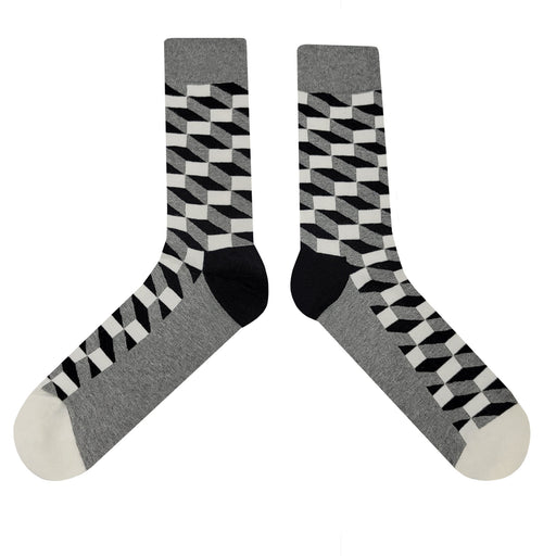 White Black Mash Socks - Fun and Crazy Socks at