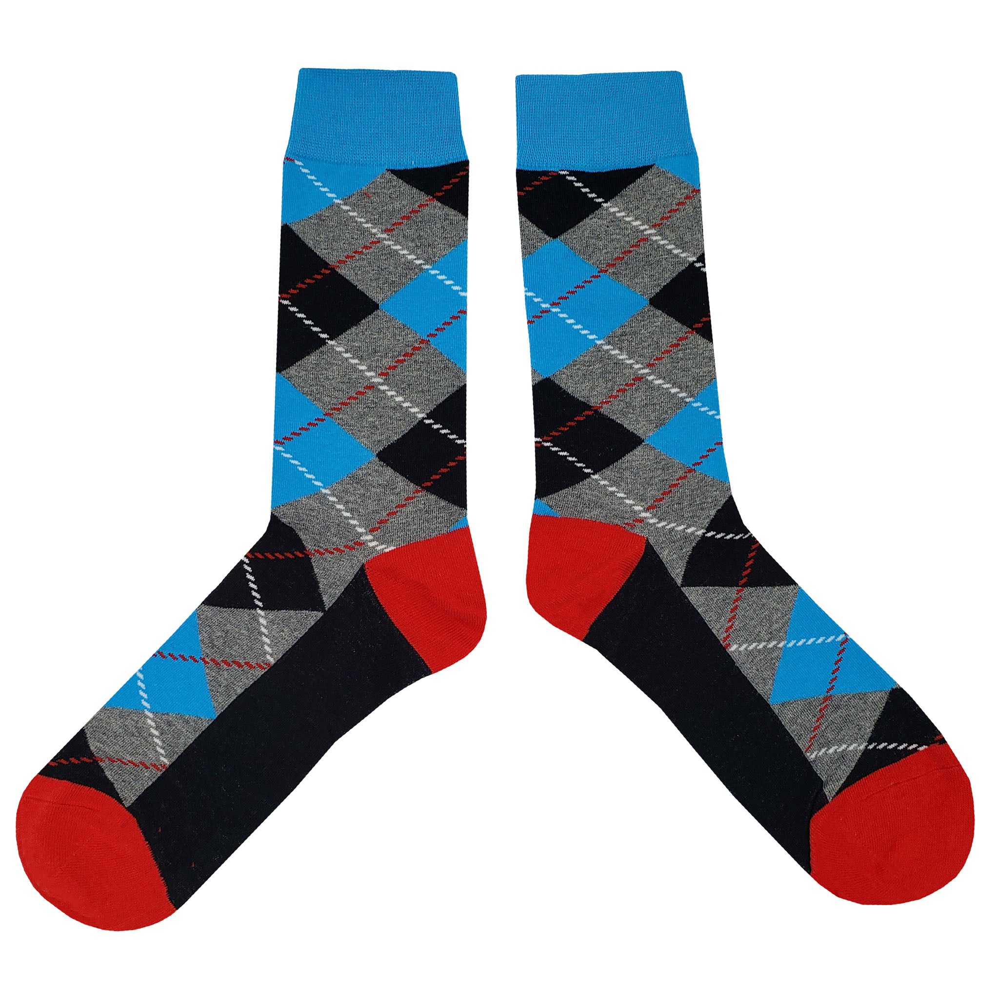 Blue Relax Argyle Socks - Fun and Crazy Socks at Sockfly.com