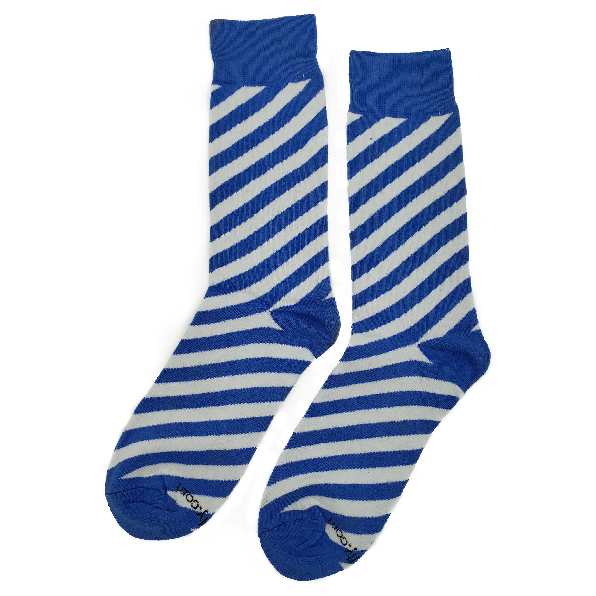 Blue and White Stripe Socks - Fun and Crazy Socks at Sockfly.com