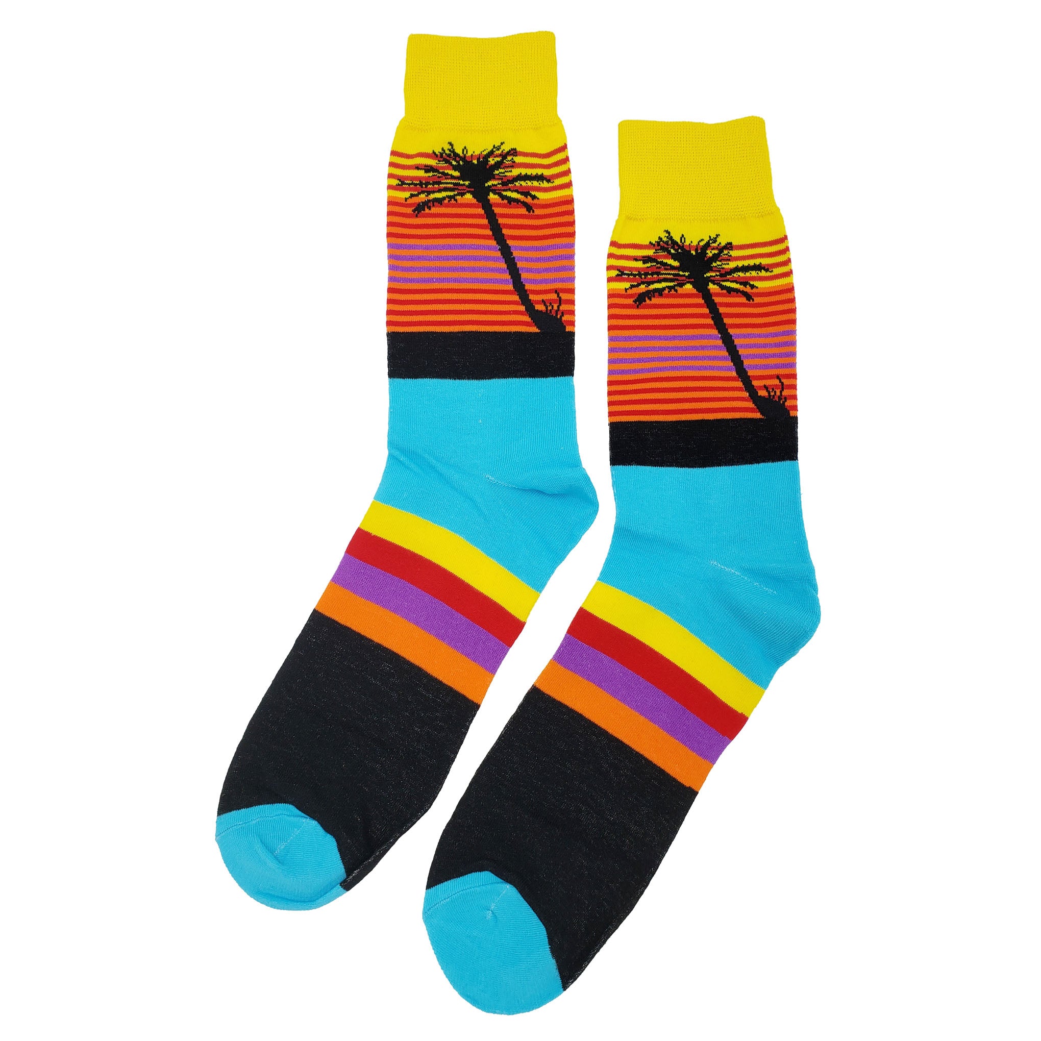 Palm Tree Horizon Socks - Fun and Crazy Socks at Sockfly.com