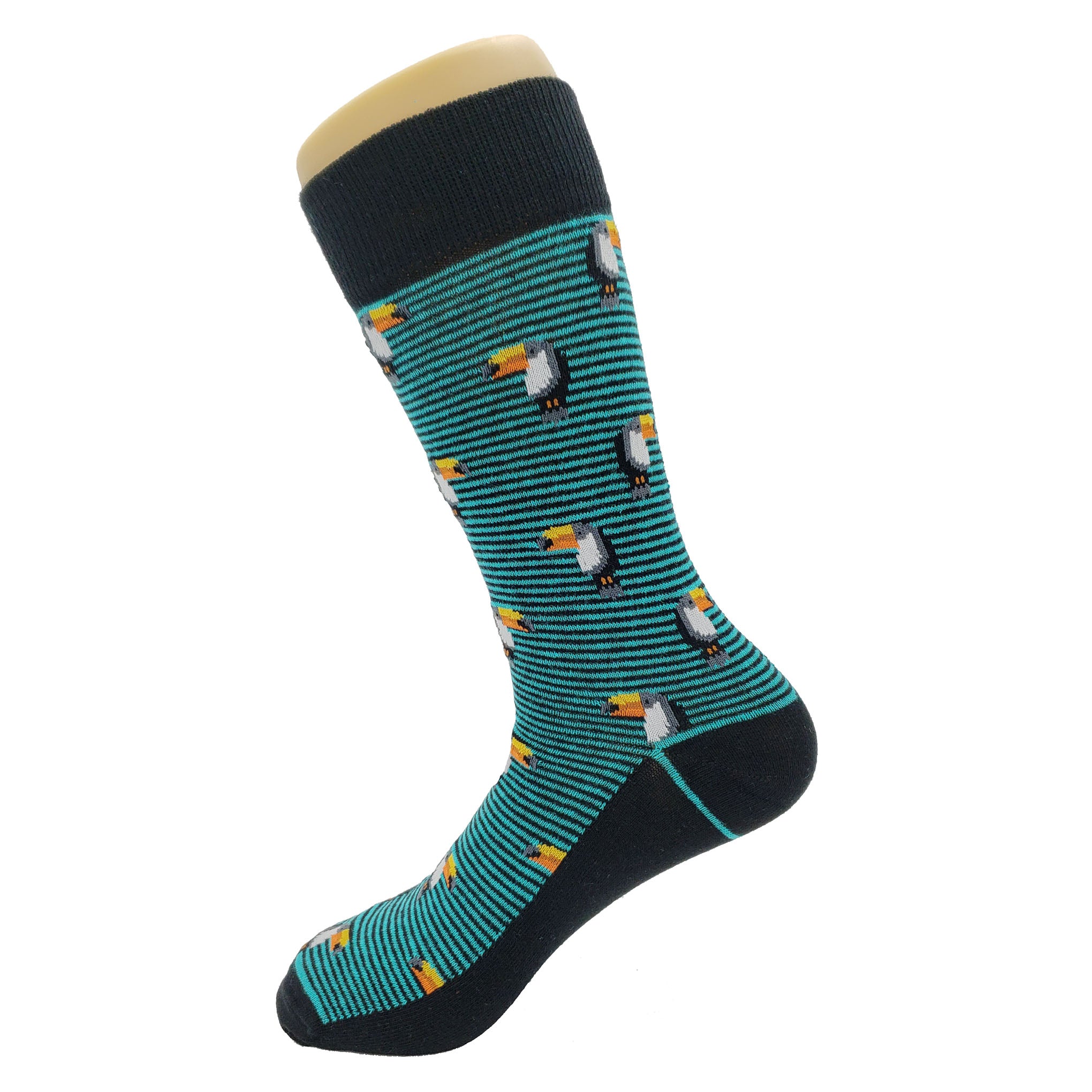 Stripe Toucan Socks - Fun and Crazy Socks at Sockfly.com