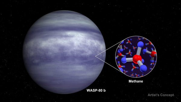 Artist rendition of exoplanet NASA discovered which has methane in its atmosphere- Discovered by James Webb Space Telescope