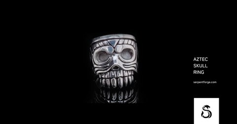 Aztec Skull Ring