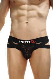 JockThong Bost Encaje Negro