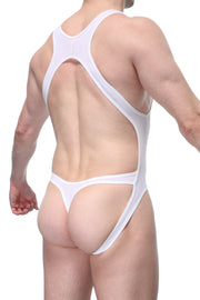 Body jockstring Perruel Plum White