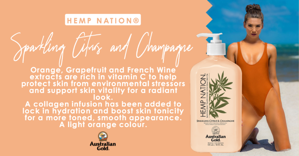 australian gold hemp nation sparkling citrus and champagne tan extender