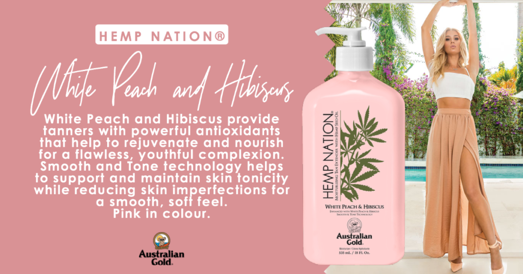 australian gold hemp nation white peach and hibiscus tan extender