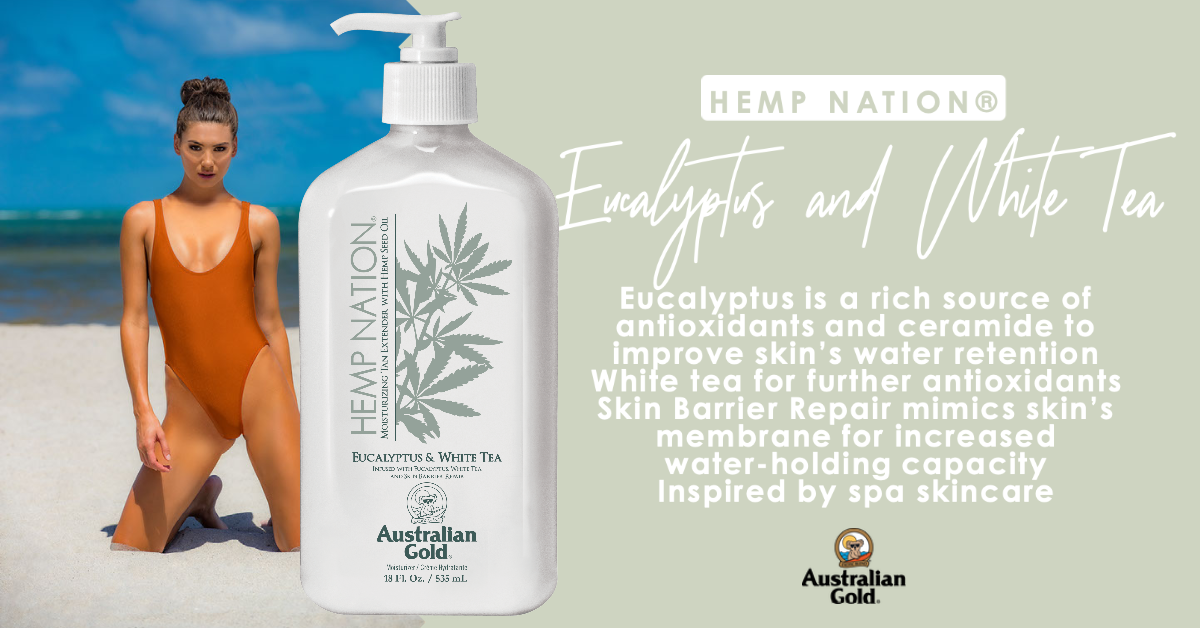 australian gold hemp nation eucalyptus and white tea tan extender ingredients