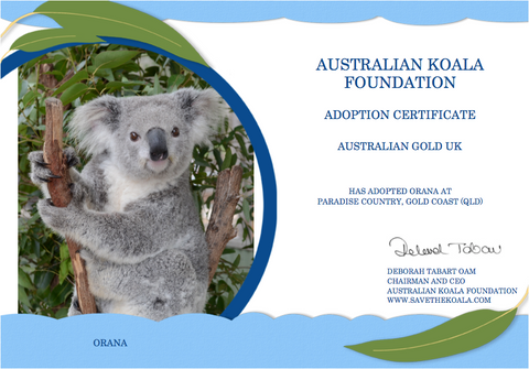 Australian Gold UK adopt Orana the Koala