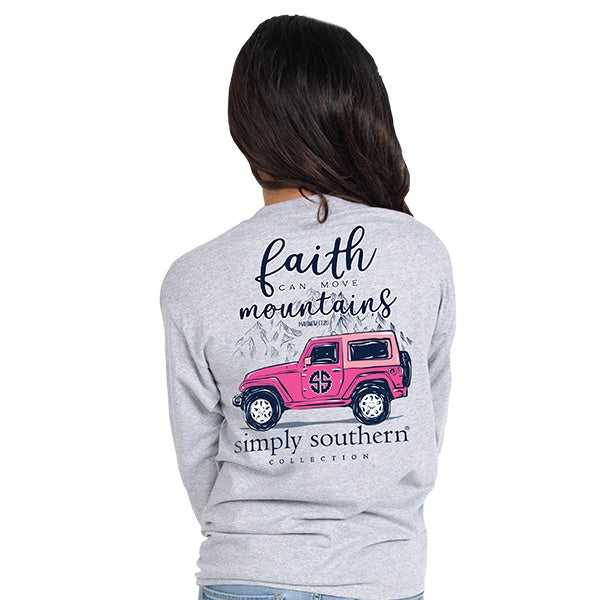 Faith (Heather Gray) Long Sleeve Simply Southern Tee – Bless Your Heart ...