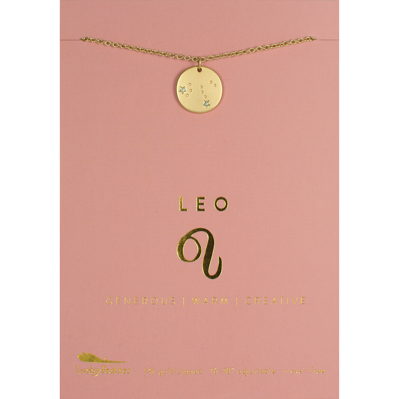 Zodiac Necklace Gold Leo July 23 Aug 22 Bless Your Heart Boutique