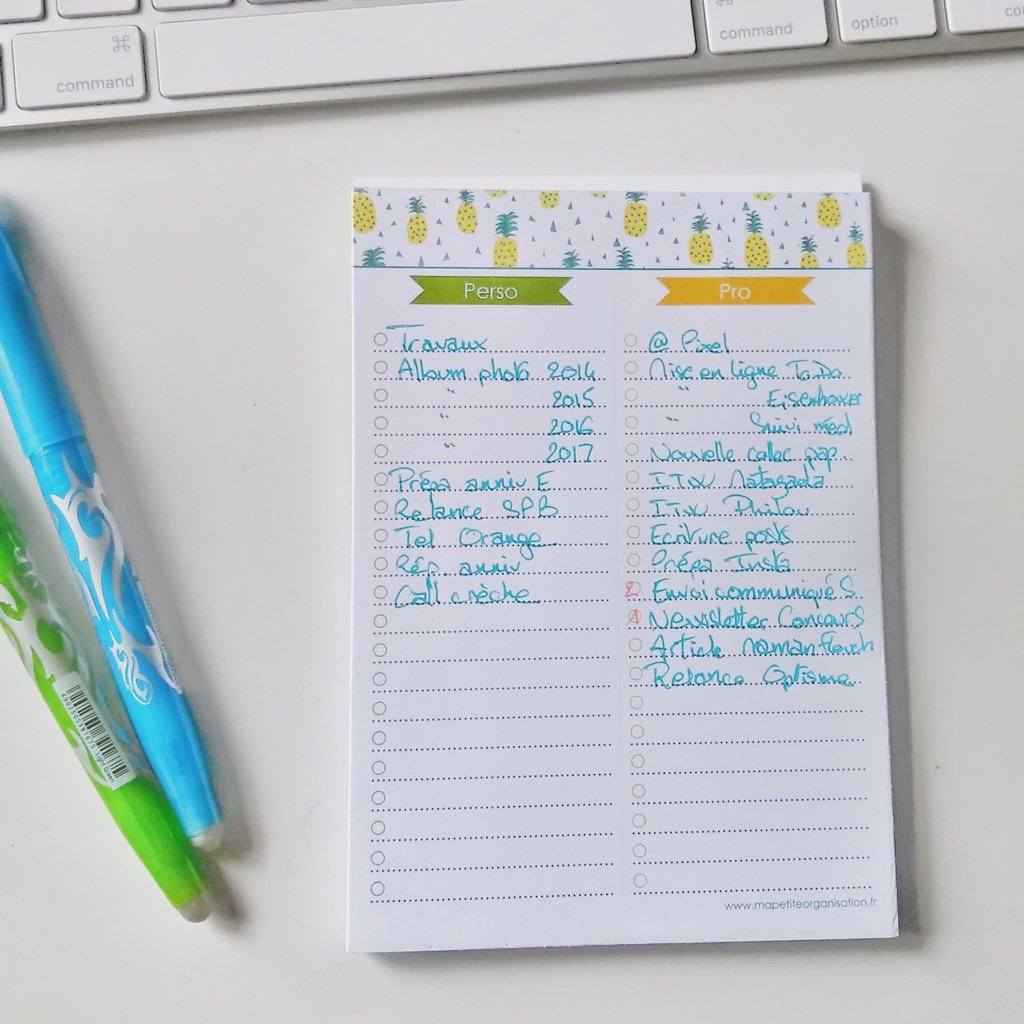 Blocnotes To Do Lists Perso/Pro pour vider sa tête – Ma Petite