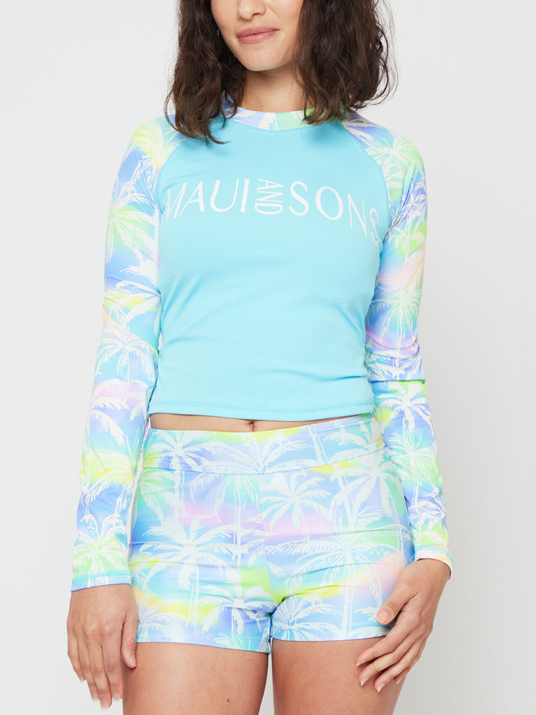 Womens Cosmic Long Sleeve Cropped Sun Shirt