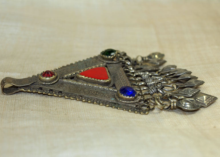 Heavy Vintage Silver Afghan Pendant with Dangles | Beadparadise.com