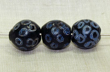 Three Antique Idar-Oberstein Banded Agate Beads