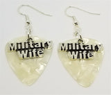 Military Wife Charm Guitar Pick Earrings - Pick Your Color