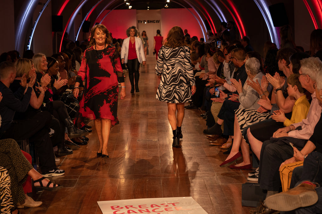 Jolita Jewellery's neckalce on the catwalk of Breast Cancer Now fashion show