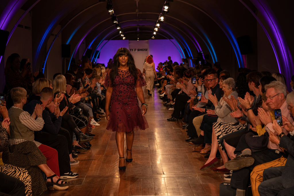 Jolita Jewellery's crystal bracelet on the catwalk of Breast Cancer Now fashion show