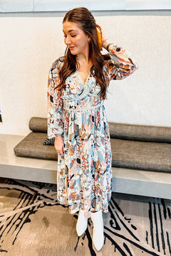 Annette - Multi Colored Print Maxi Dress