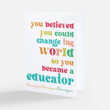 You Became a Teacher Thank you Card