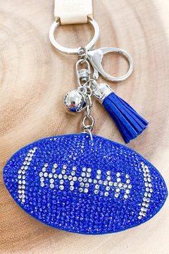 Bling Football Keychain - Blue