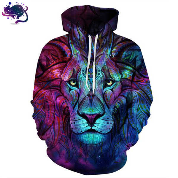 gold lightning lion hoodie