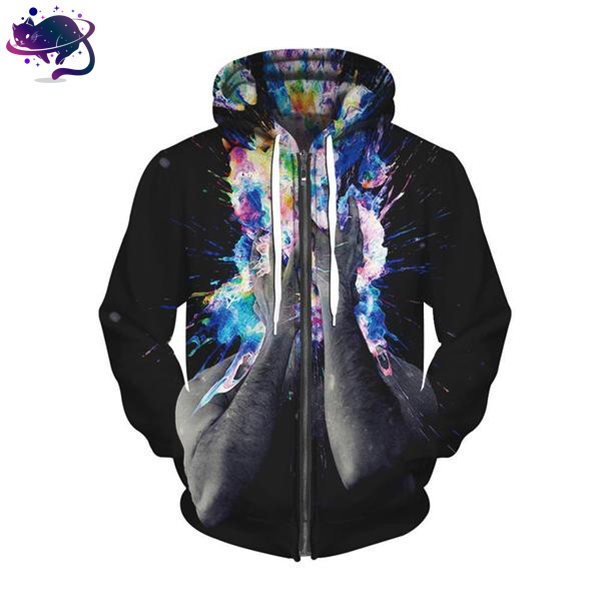 color splash hoodie