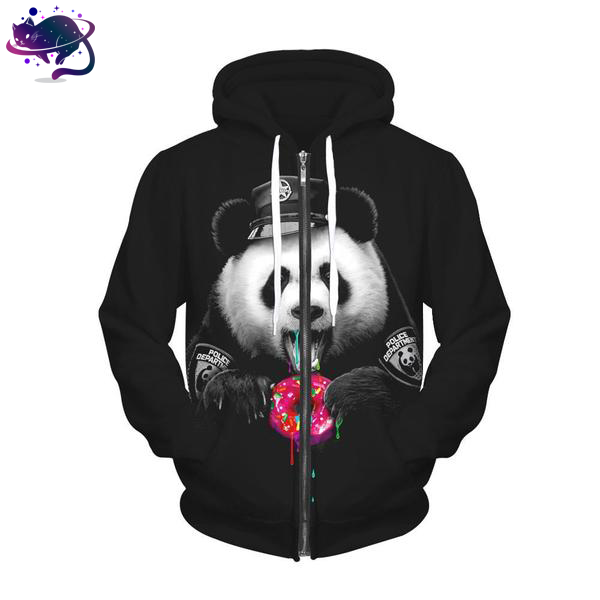 panda zipper hoodie