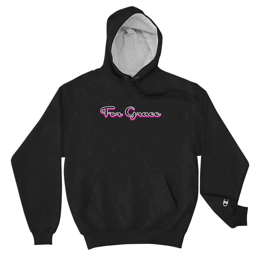 black and pink champion hoodie