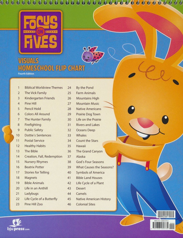 BJU Press Focus on Fives Visuals Homeschool Flip Chart, 4th Edition | R