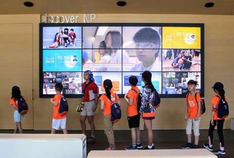 Tertiary Immersion Program giant interactive screen
