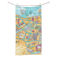 Petit Crayon Studio Microfiber Beach Bath Towel Hong Kong Central Map