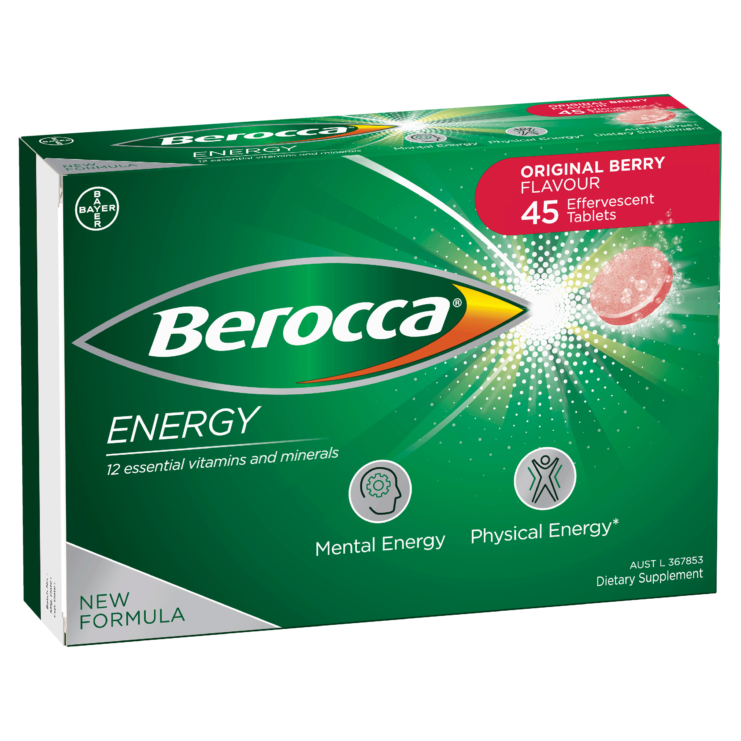 Berocca Energy Original Berry Flavour Effervescent Tablets - Net Pharmacy