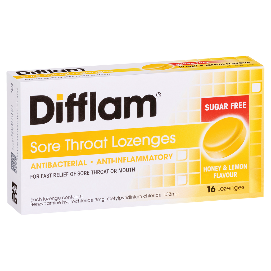 Difflam Sore Throat Lozenges Honey And Lemon Flavour Net Pharmacy