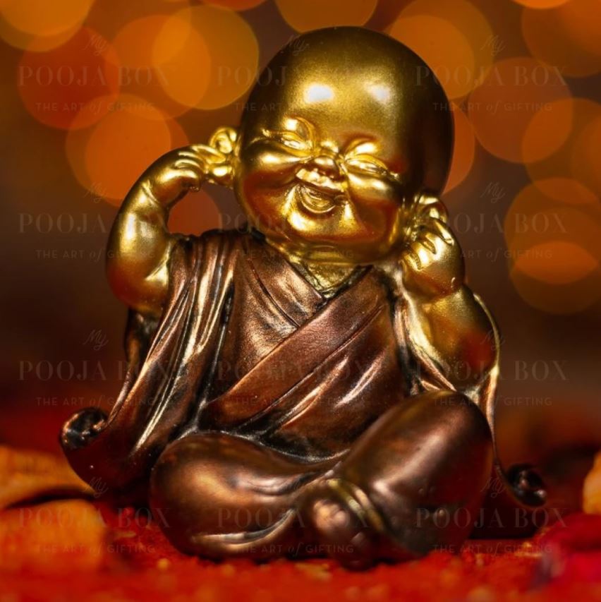 Beautiful Little Monk with Closed Ears