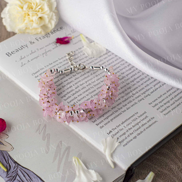 Rose Quartz Crystal Healing Bracelet For Self Esteem & Self Love