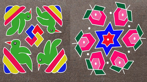 Dotted Rangoli design for diwali