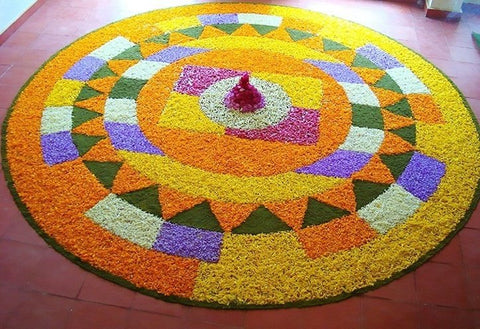 simple Floral Rangoli design For Diwali