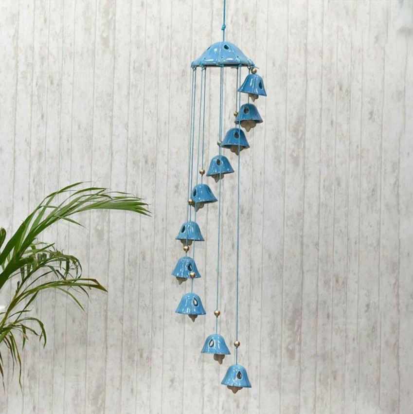 Handcrafted Blue Ceramic Wind Chime